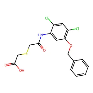 2-[2-(2,4-Dichloro-5-phenylmethoxyanilino)-2-oxoethyl]sulfanylacetic acid structure