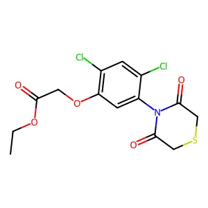 Ethyl 2-[2,4-dichloro-5-(3,5-dioxo-1,4-thiazinan-4-yl)phenoxy]acetate structure