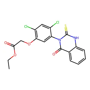 ethyl 2-{2,4-dichloro-5-[4-oxo-2-sulfanyl-3(4H)-quinazolinyl]phenoxy}acetate structure