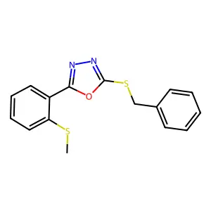 2-(Benzylsulfanyl)-5-[2-(methylsulfanyl)phenyl]-1,3,4-oxadiazole structure