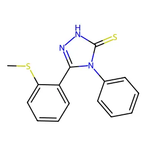 5-[2-(methylsulfanyl)phenyl]-4-phenyl-4H-1,2,4-triazol-3-ylhydrosulfide structure