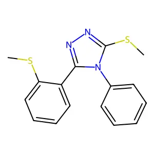 3-(methylsulfanyl)-5-[2-(methylsulfanyl)phenyl]-4-phenyl-4H-1,2,4-triazole structure