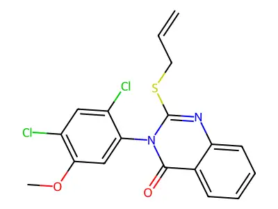 2-(allylsulfanyl)-3-(2,4-dichloro-5-methoxyphenyl)-4(3H)-quinazolinone structure