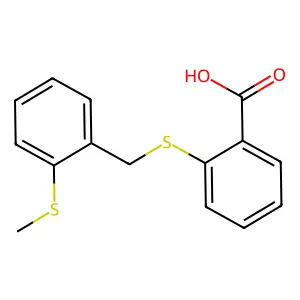 2-[(2-methylsulfanylphenyl)methylsulfanyl]benzoic Acid structure