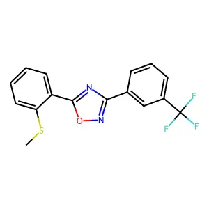 Methyl 2-{3-[3-(trifluoromethyl)phenyl]-1,2,4-oxadiazol-5-yl}phenyl sulfide structure