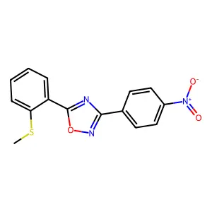 Methyl 2-[3-(4-nitrophenyl)-1,2,4-oxadiazol-5-yl]phenyl sulfide structure