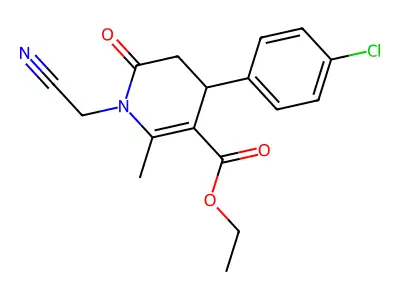 ethyl 4-(4-chlorophenyl)-1-(cyanomethyl)-2-methyl-6-oxo-1,4,5,6-tetrahydro-3-pyridinecarboxylate structure