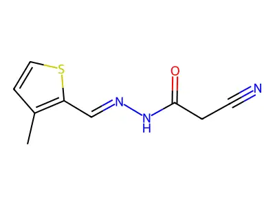 2-cyano-N'-[(3-methylthiophen-2-yl)methylidene]acetohydrazide structure