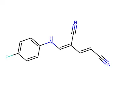 4-[(4-Fluoroanilino)methylidene]pent-2-enedinitrile structure