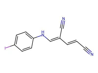 4-[(4-Iodoanilino)methylidene]pent-2-enedinitrile structure
