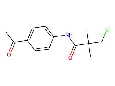 N-(4-acetylphenyl)-3-chloro-2,2-dimethylpropanamide structure