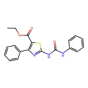 Ethyl 2-[(anilinocarbonyl)amino]-4-phenyl-1,3-thiazole-5-carboxylate structure