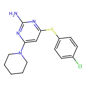 4-[(4-Chlorophenyl)sulfanyl]-6-piperidino-2-pyrimidinylamine structure