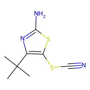 2-Amino-4-(tert-butyl)-1,3-thiazol-5-yl thiocyanate structure