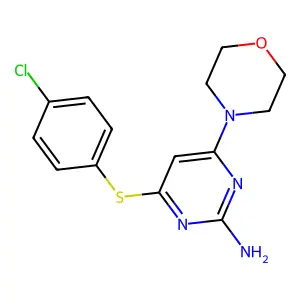 4-[(4-Chlorophenyl)sulfanyl]-6-(morpholin-4-yl)pyrimidin-2-amine structure