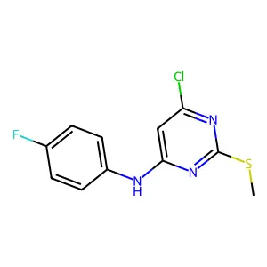 6-chloro-N-(4-fluorophenyl)-2-(methylsulfanyl)-4-pyrimidinamine structure