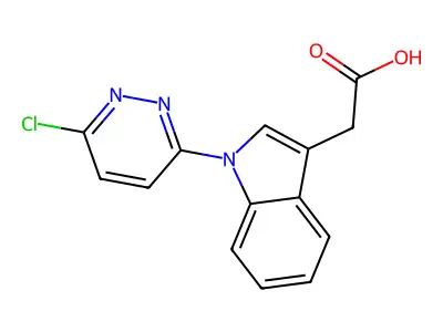2-[1-(6-chloro-3-pyridazinyl)-1H-indol-3-yl]acetic acid structure