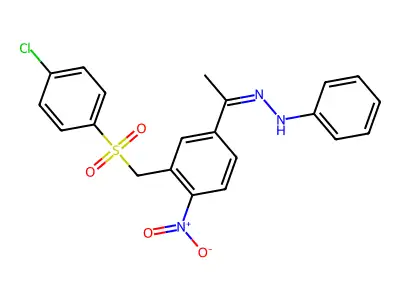 1-[3-[[(4-Chlorophenyl)sulfonyl]methyl]-4-nitrophenyl]ethanone 2-phenylhydrazone structure