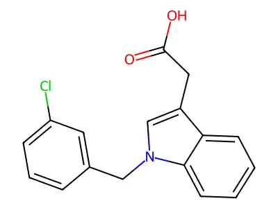 1-((3-Chlorophenyl)methyl)-1H-indole-3-acetic acid structure