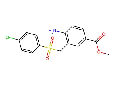 Methyl 4-amino-3-{[(4-chlorophenyl)sulfonyl]methyl}benzenecarboxylate structure