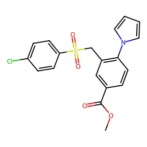 methyl 3-{[(4-chlorophenyl)sulfonyl]methyl}-4-(1H-pyrrol-1-yl)benzenecarboxylate structure