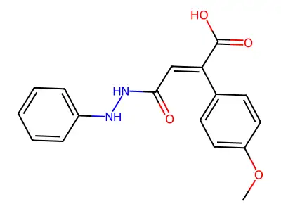 2-(4-Methoxyphenyl)-4-oxo-4-(2-phenylhydrazino)-2-butenoic acid structure