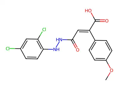 4-[2-(2,4-Dichlorophenyl)hydrazinyl]-2-(4-methoxyphenyl)-4-oxobut-2-enoic acid structure
