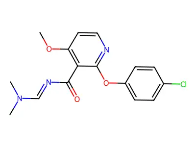 2-(4-chlorophenoxy)-N-[(dimethylamino)methylene]-4-methoxynicotinamide structure