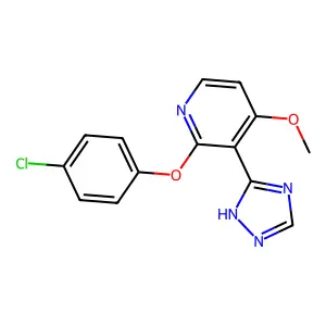 2-(4-chlorophenoxy)-4-methoxy-3-(1H-1,2,4-triazol-3-yl)pyridine structure