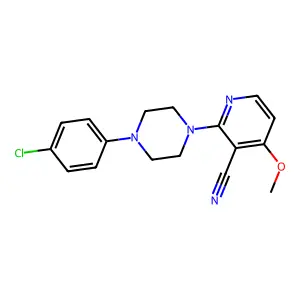 2-[4-(4-Chlorophenyl)piperazino]-4-methoxynicotinonitrile structure
