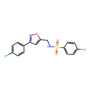 4-chloro-N-{[3-(4-chlorophenyl)-5-isoxazolyl]methyl}benzenesulfonamide structure