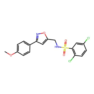 2,5-dichloro-N-{[3-(4-methoxyphenyl)-5-isoxazolyl]methyl}benzenesulfonamide structure