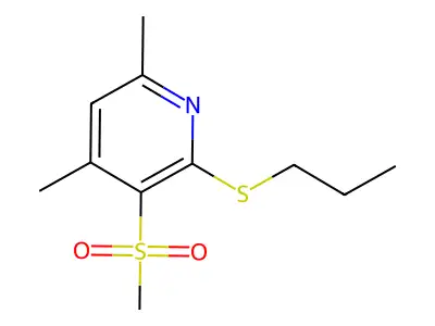 4,6-Dimethyl-3-(methylsulfonyl)-2-(propylsulfanyl)pyridine structure