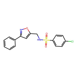 4-chloro-N-[(3-phenyl-5-isoxazolyl)methyl]benzenesulfonamide structure
