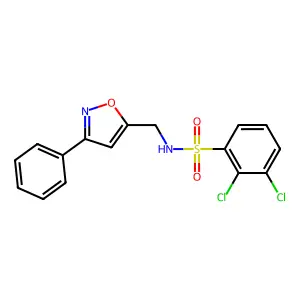 2,3-dichloro-N-[(3-phenyl-5-isoxazolyl)methyl]benzenesulfonamide structure