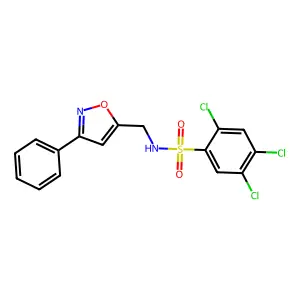 2,4,5-trichloro-N-[(3-phenyl-5-isoxazolyl)methyl]benzenesulfonamide structure