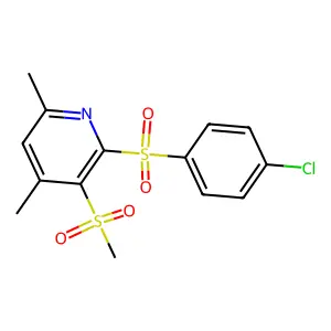 4-Chlorophenyl 4,6-dimethyl-3-(methylsulfonyl)-2-pyridinyl sulfone structure
