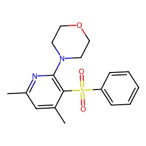 4-[3-(Benzenesulfonyl)-4,6-dimethylpyridin-2-yl]morpholine structure