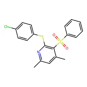 2-[(4-Chlorophenyl)sulfanyl]-4,6-dimethyl-3-pyridinyl phenyl sulfone structure