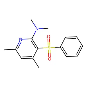 N,N,4,6-tetramethyl-3-(phenylsulfonyl)-2-pyridinamine structure