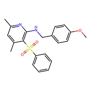 N-(4-methoxybenzyl)-4,6-dimethyl-3-(phenylsulfonyl)-2-pyridinamine structure