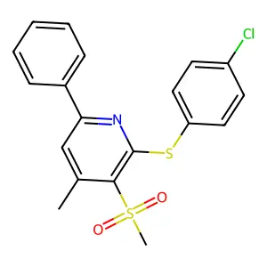 2-[(4-Chlorophenyl)sulfanyl]-4-methyl-6-phenyl-3-pyridinyl methyl sulfone structure