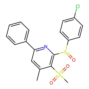 2-[(4-Chlorophenyl)sulfinyl]-4-methyl-6-phenyl-3-pyridinyl methyl sulfone structure