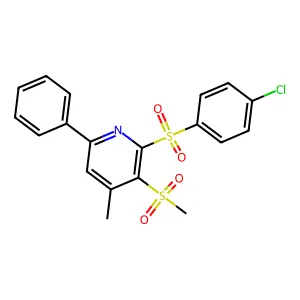 4-Chlorophenyl 4-methyl-3-(methylsulfonyl)-6-phenyl-2-pyridinyl sulfone structure