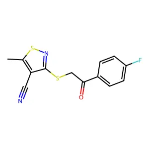 3-{[2-(4-Fluorophenyl)-2-oxoethyl]sulfanyl}-5-methyl-4-isothiazolecarbonitrile structure