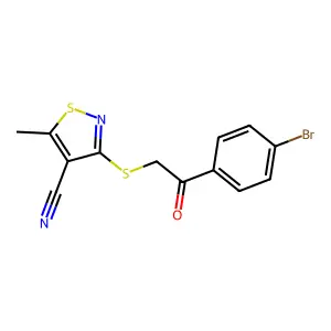 3-{[2-(4-Bromophenyl)-2-oxoethyl]sulfanyl}-5-methyl-4-isothiazolecarbonitrile structure
