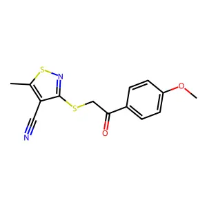 3-{[2-(4-Methoxyphenyl)-2-oxoethyl]sulfanyl}-5-methyl-4-isothiazolecarbonitrile structure
