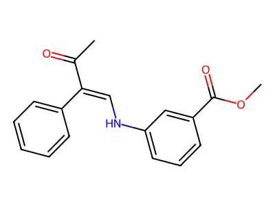 Methyl 3-[(3-oxo-2-phenyl-1-butenyl)amino]benzenecarboxylate structure