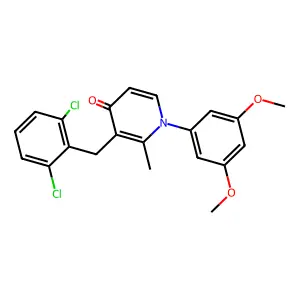 3-(2,6-dichlorobenzyl)-1-(3,5-dimethoxyphenyl)-2-methyl-4(1H)-pyridinone structure