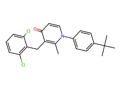 1-[4-(tert-butyl)phenyl]-3-(2,6-dichlorobenzyl)-2-methyl-4(1H)-pyridinone structure